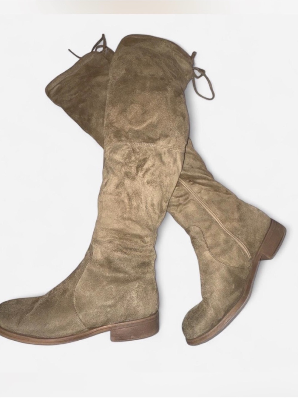 Journee Collection Jezebel Over-the-Knee Suede Wedge Boots with Box – Size 10